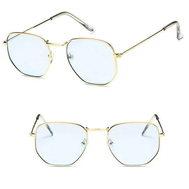 Chic Hexagonal Sunglasses with UV Protection and Timeless Style