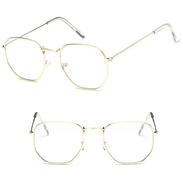 Chic Hexagonal Sunglasses with UV Protection and Timeless Style