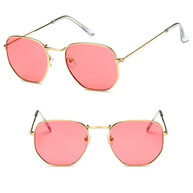 Chic Hexagonal Sunglasses with UV Protection and Timeless Style