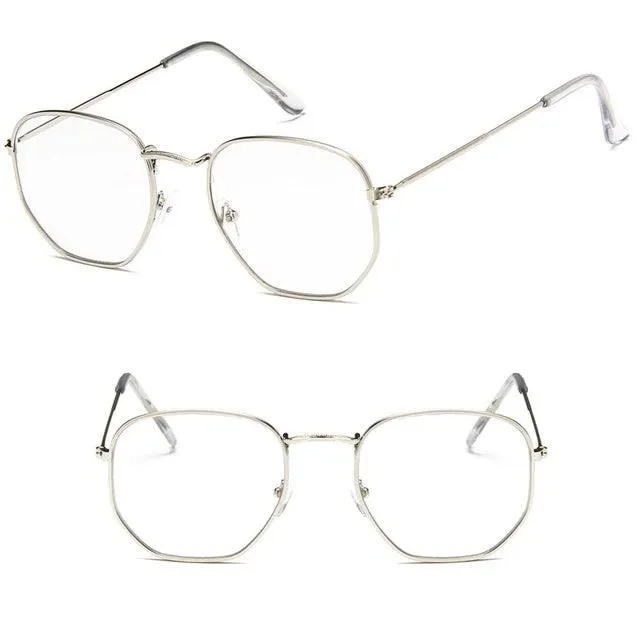 Chic Hexagonal Sunglasses with UV Protection and Timeless Style