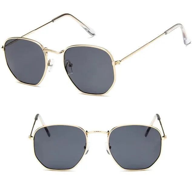 Chic Hexagonal Sunglasses with UV Protection and Timeless Style