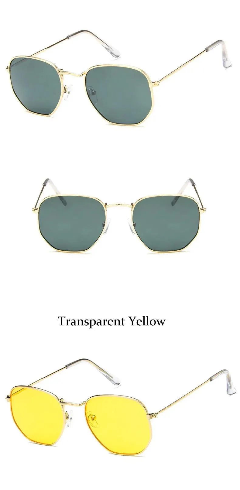 Chic Hexagonal Sunglasses with UV Protection and Timeless Style