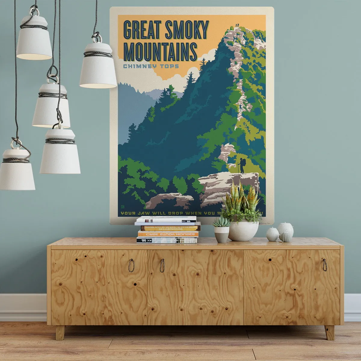 Chimney Tops Decal Smoky Mtns National Park