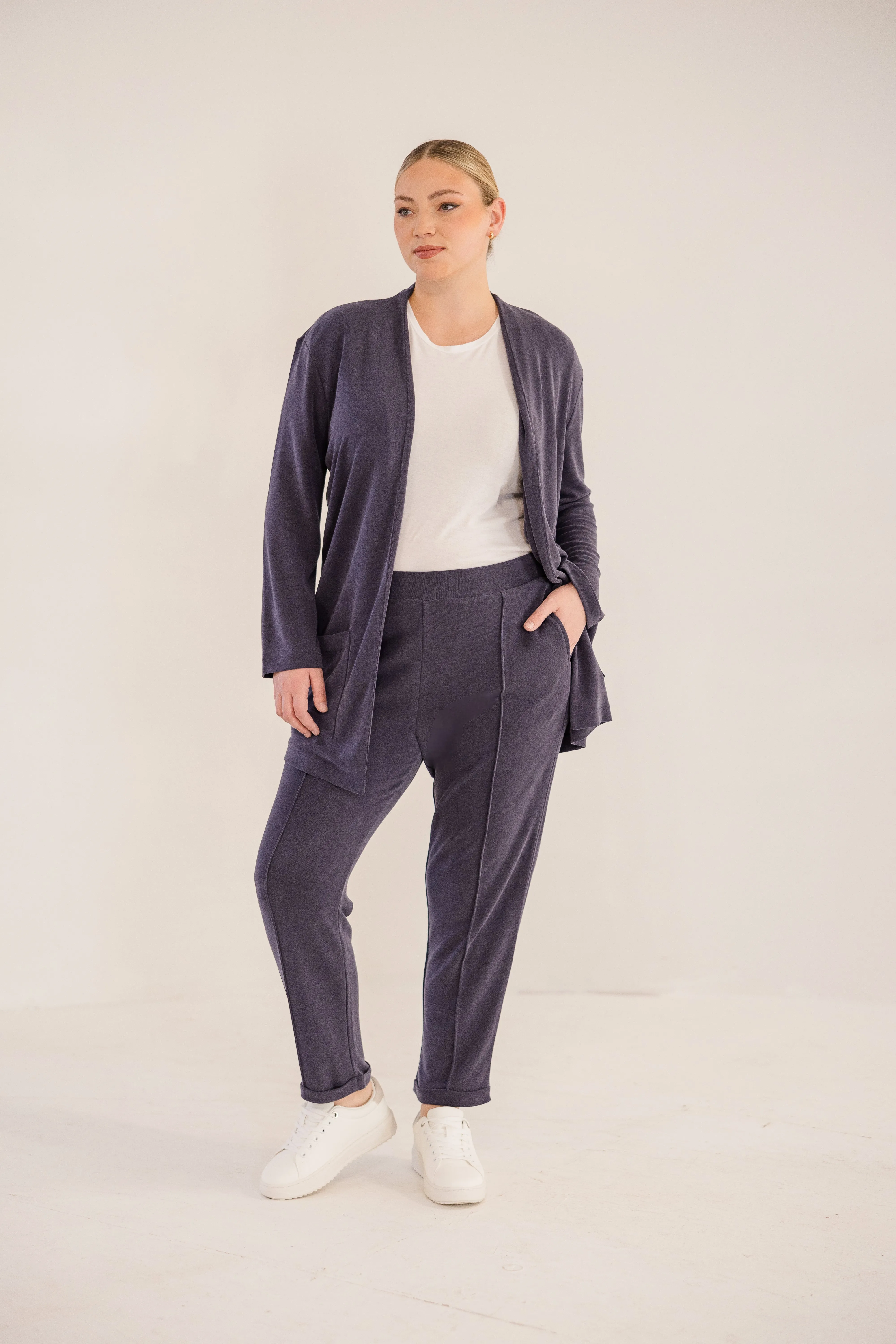 Chloe Pintuck Taper Pant, Ink Navy