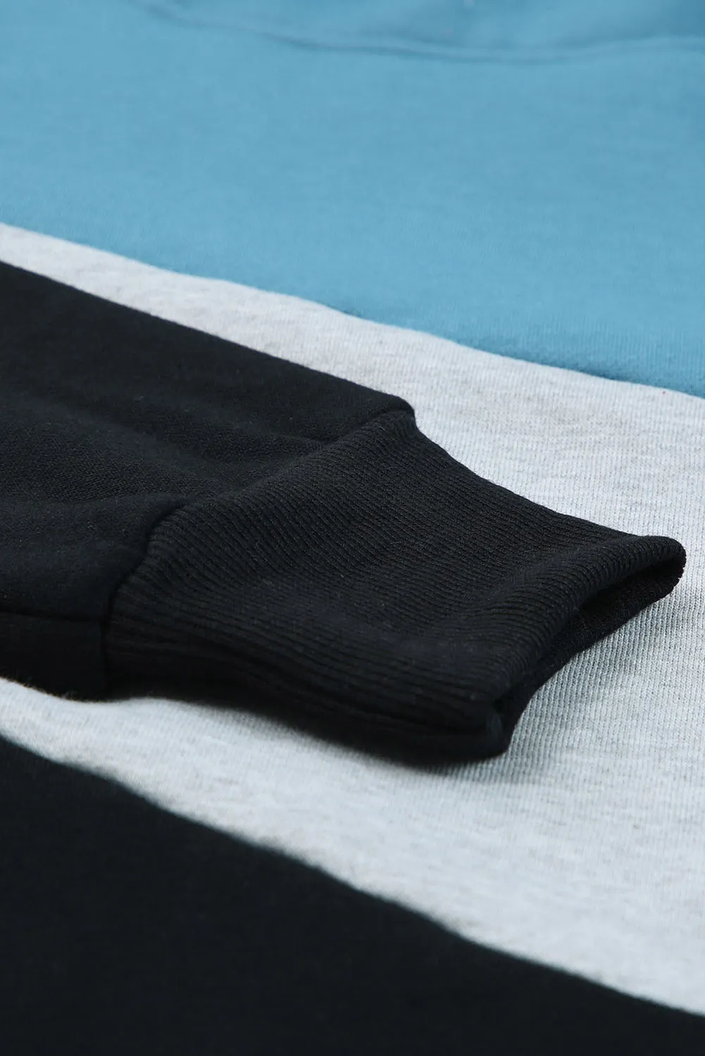 Colorblock Cowl Neck Pullover Hoodie