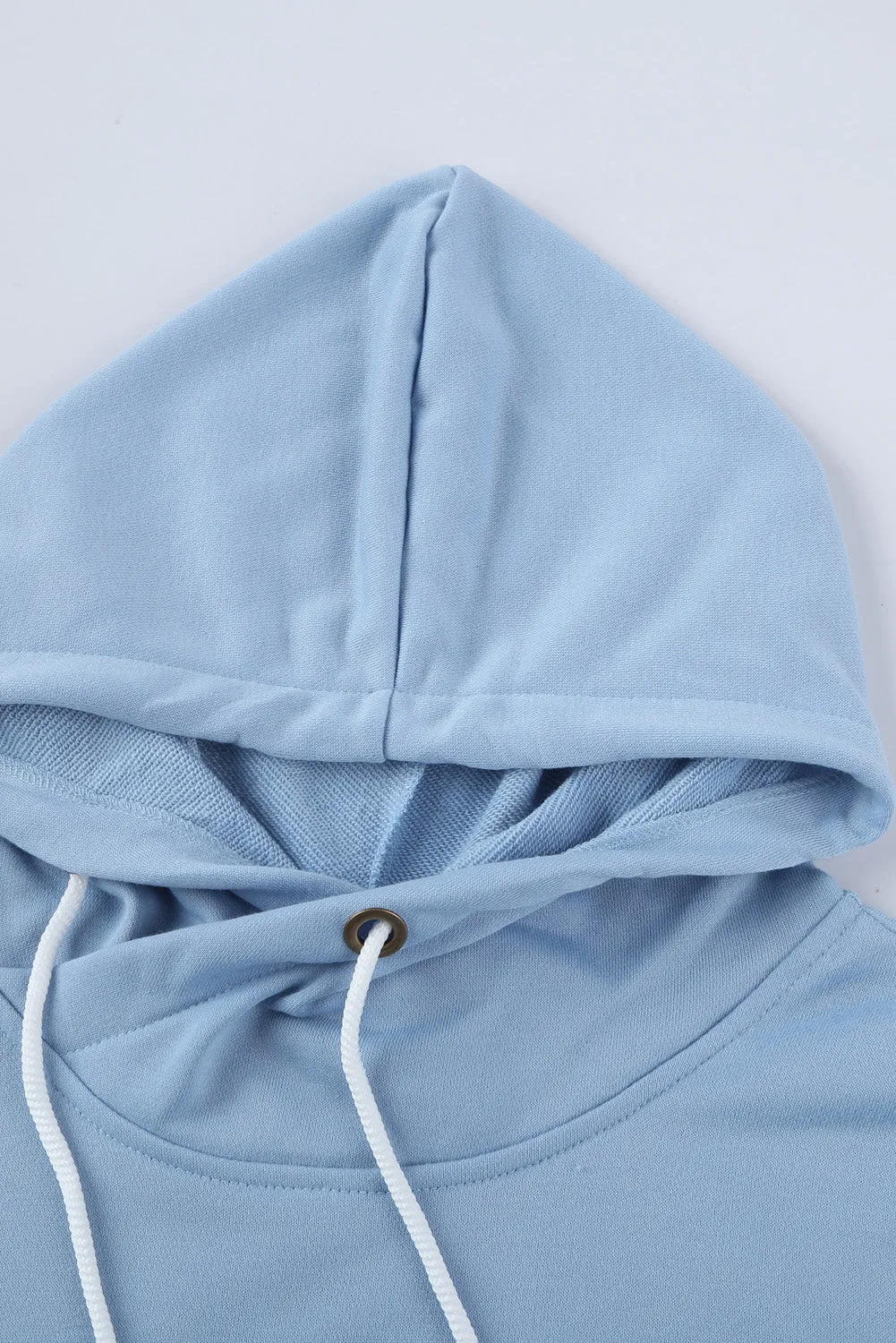Colorblock Cowl Neck Pullover Hoodie