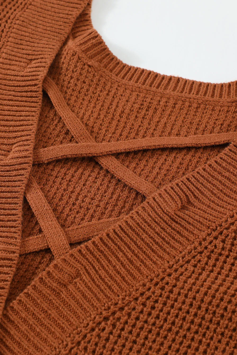 Cross Back Hollow-Out Sweater