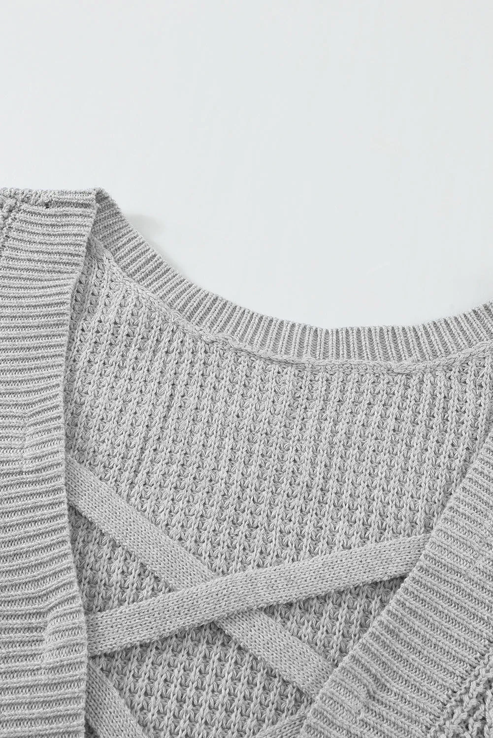 Cross Back Hollow-Out Sweater