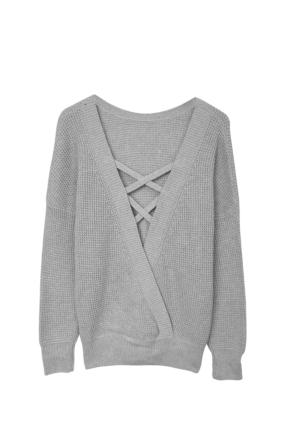 Cross Back Hollow-Out Sweater