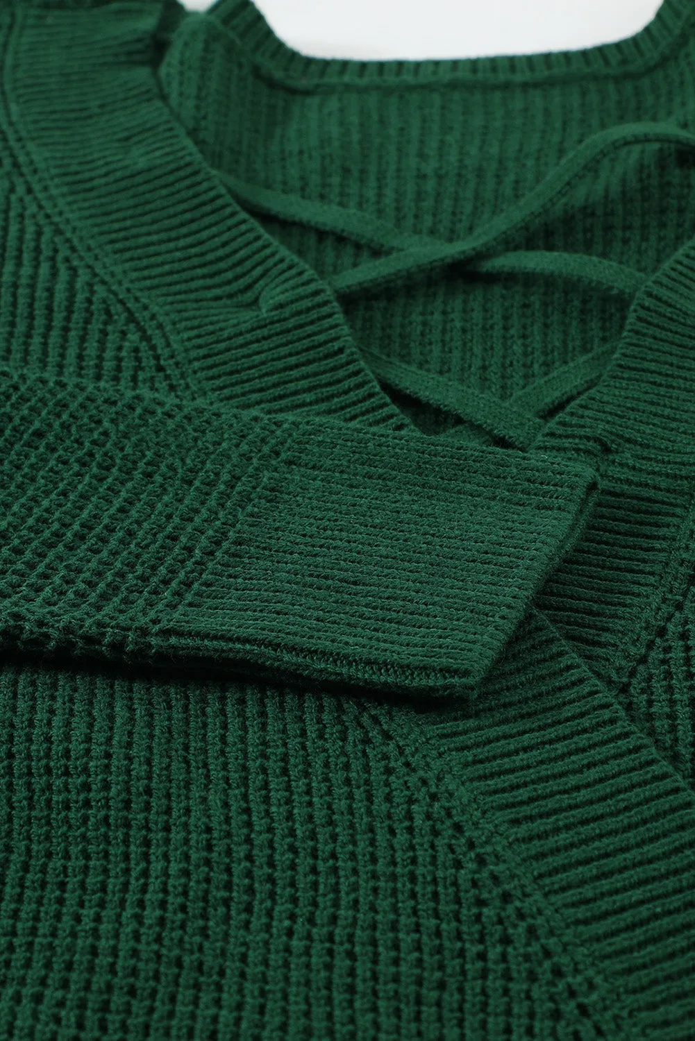 Cross Back Hollow-Out Sweater