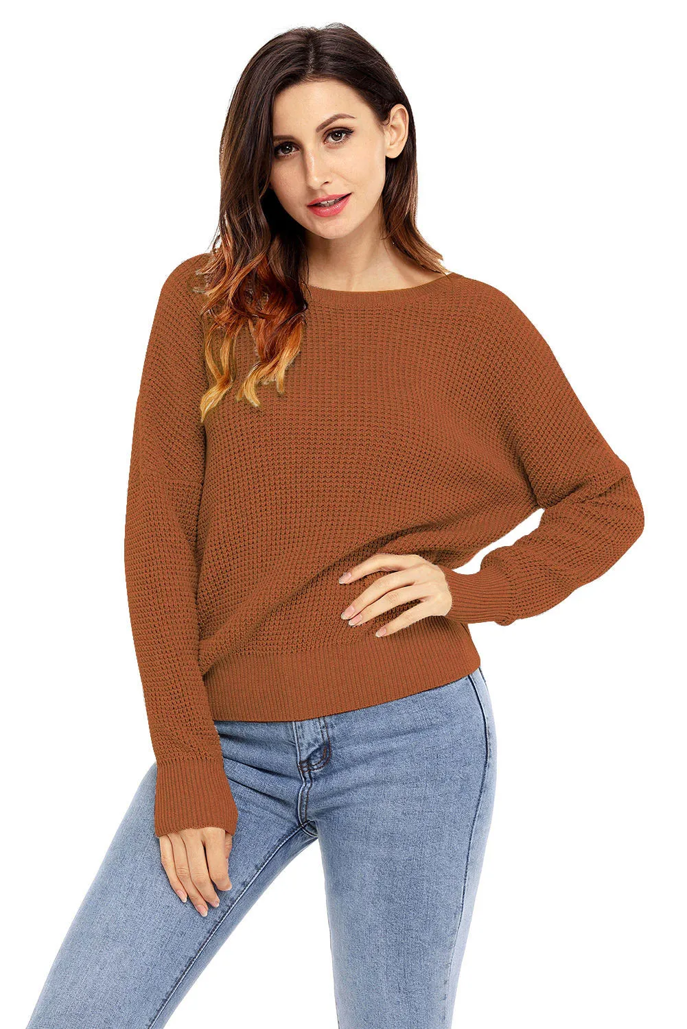 Cross Back Hollow-Out Sweater