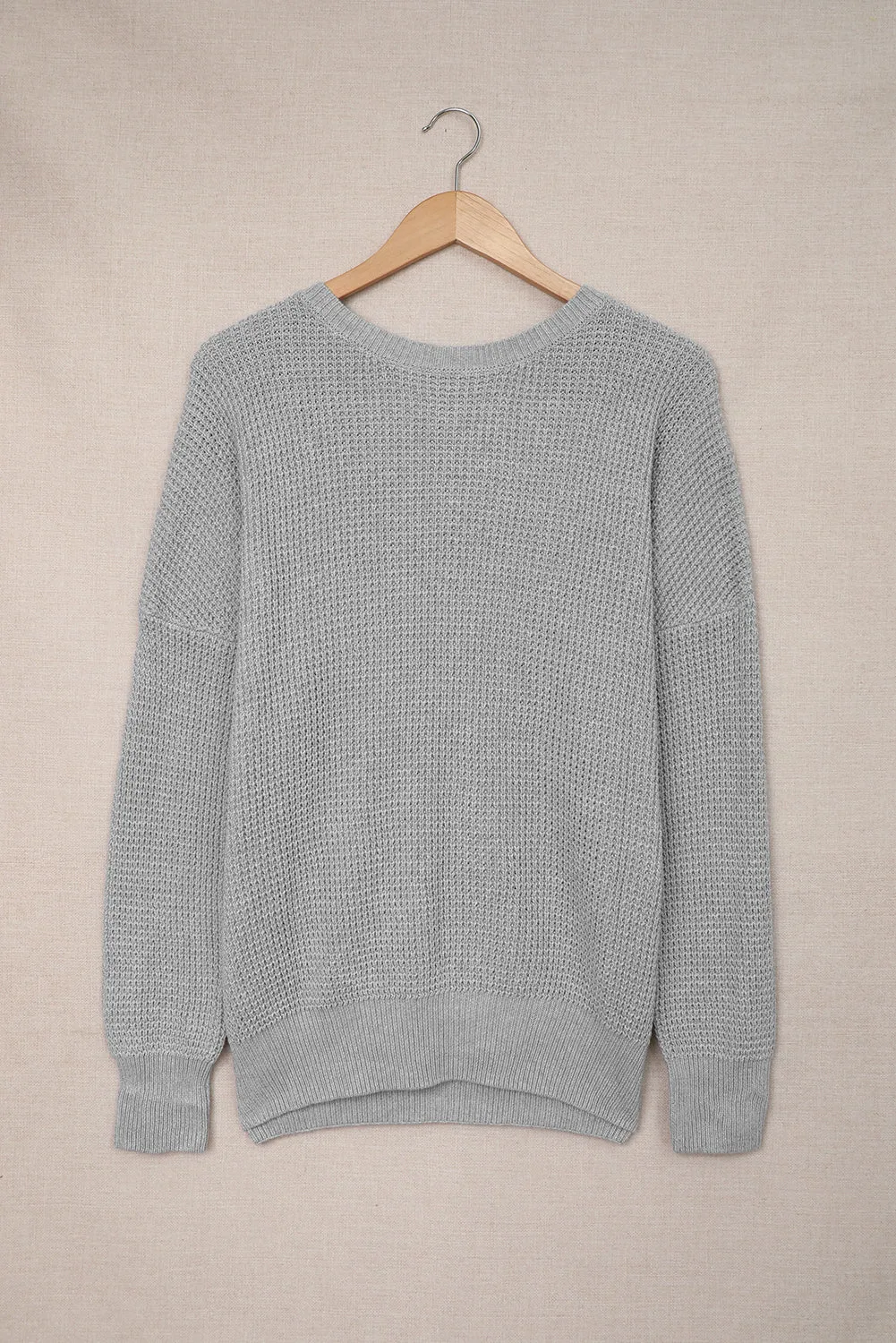 Cross Back Hollow-Out Sweater