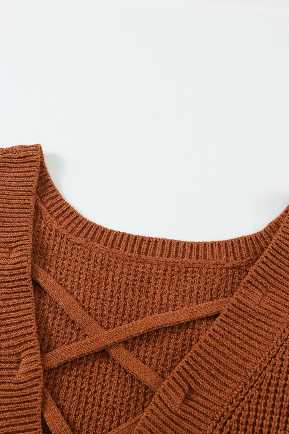 Cross Back Hollow-Out Sweater