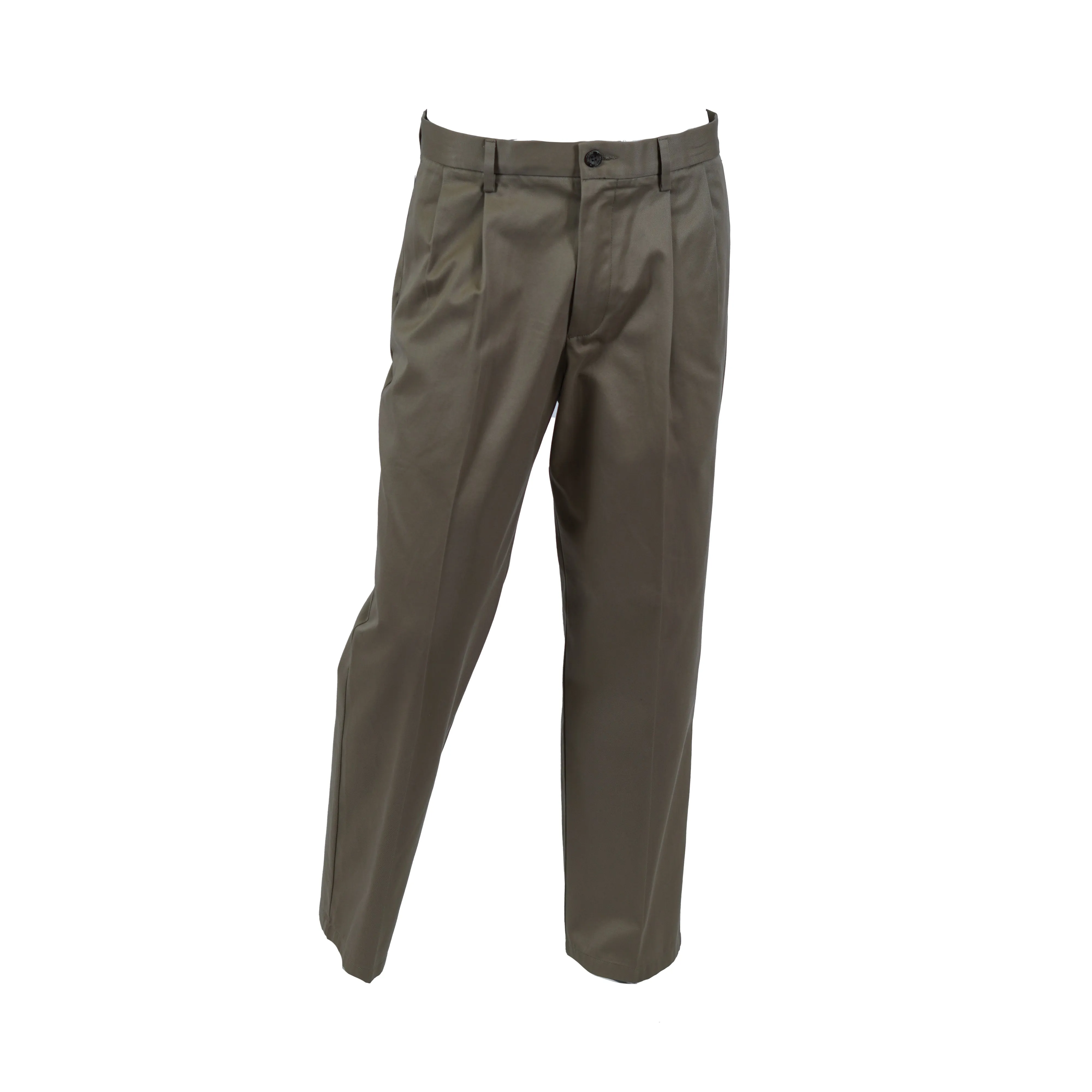 Dockers Men's Signature Khaki Relaxed Fit Pleated Chino Pants Dark Beige 33x30