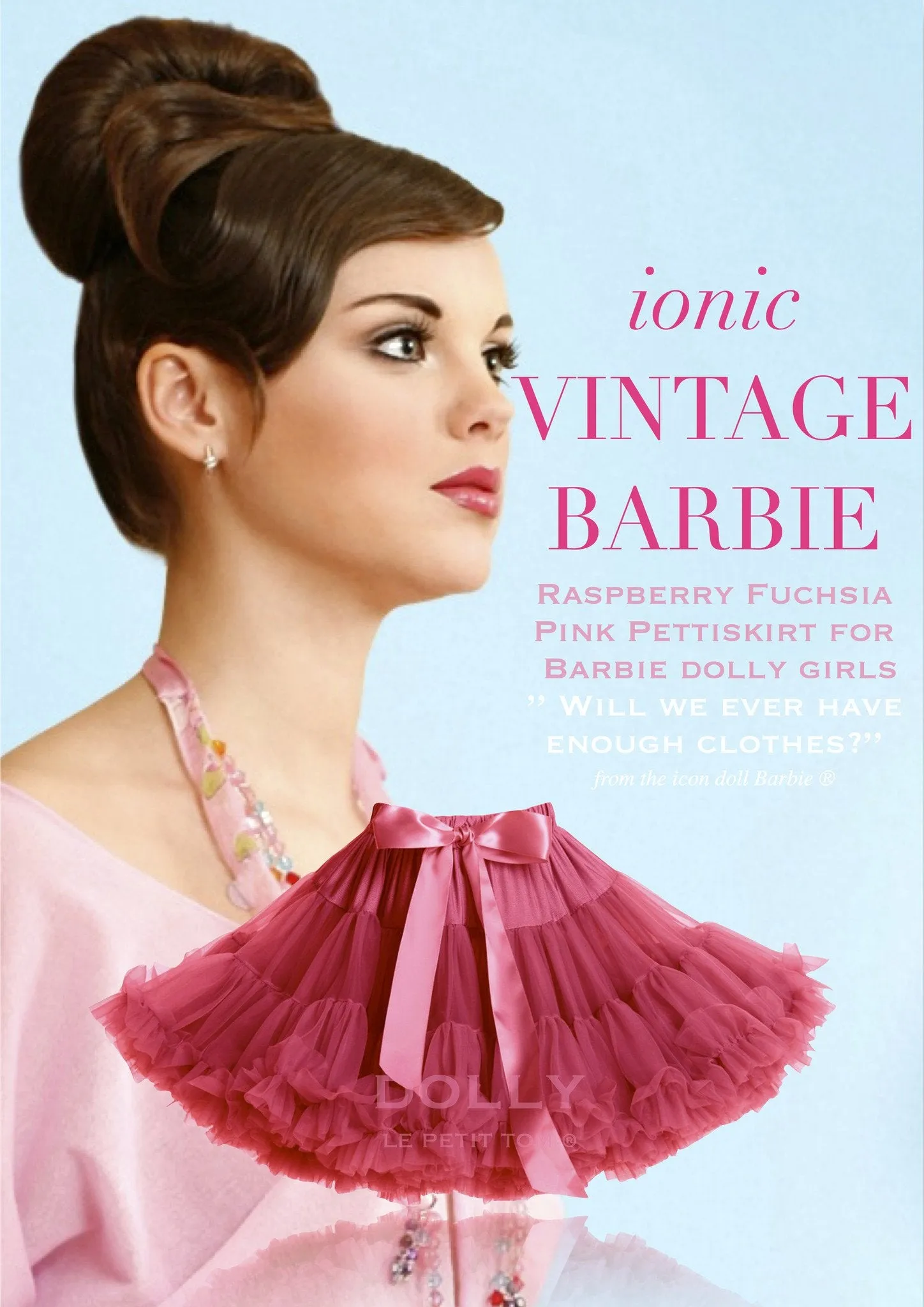 DOLLY by Le Petit Tom ® VINTAGE BARBIE pettiskirt barbiepink