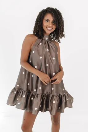 Dotted Delight Dress - Brown