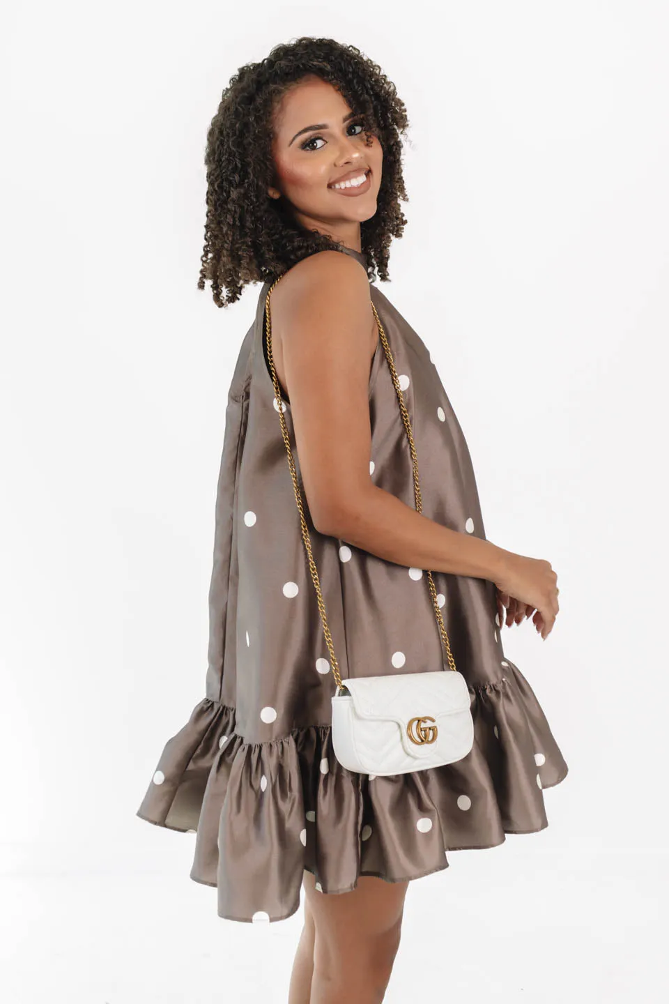 Dotted Delight Dress - Brown