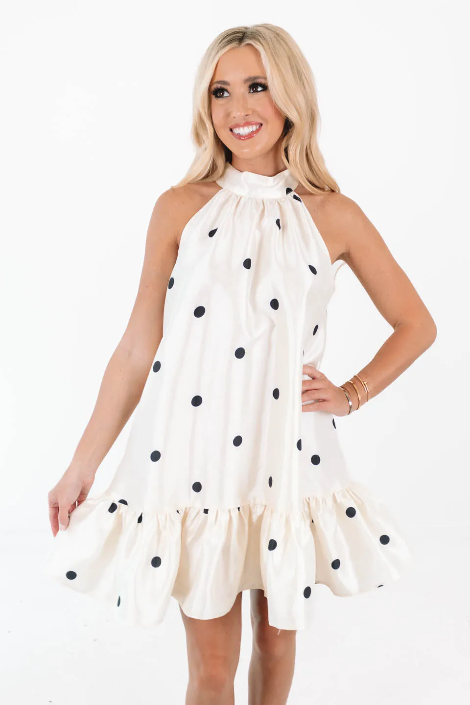 Dotted Delight Dress - Cream