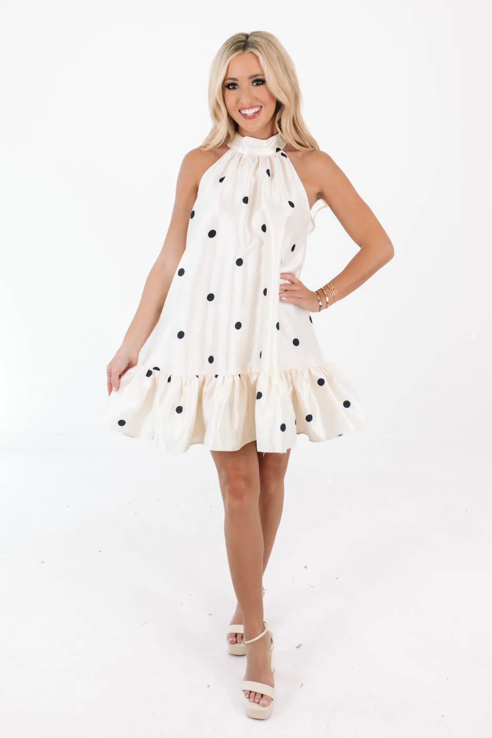 Dotted Delight Dress - Cream