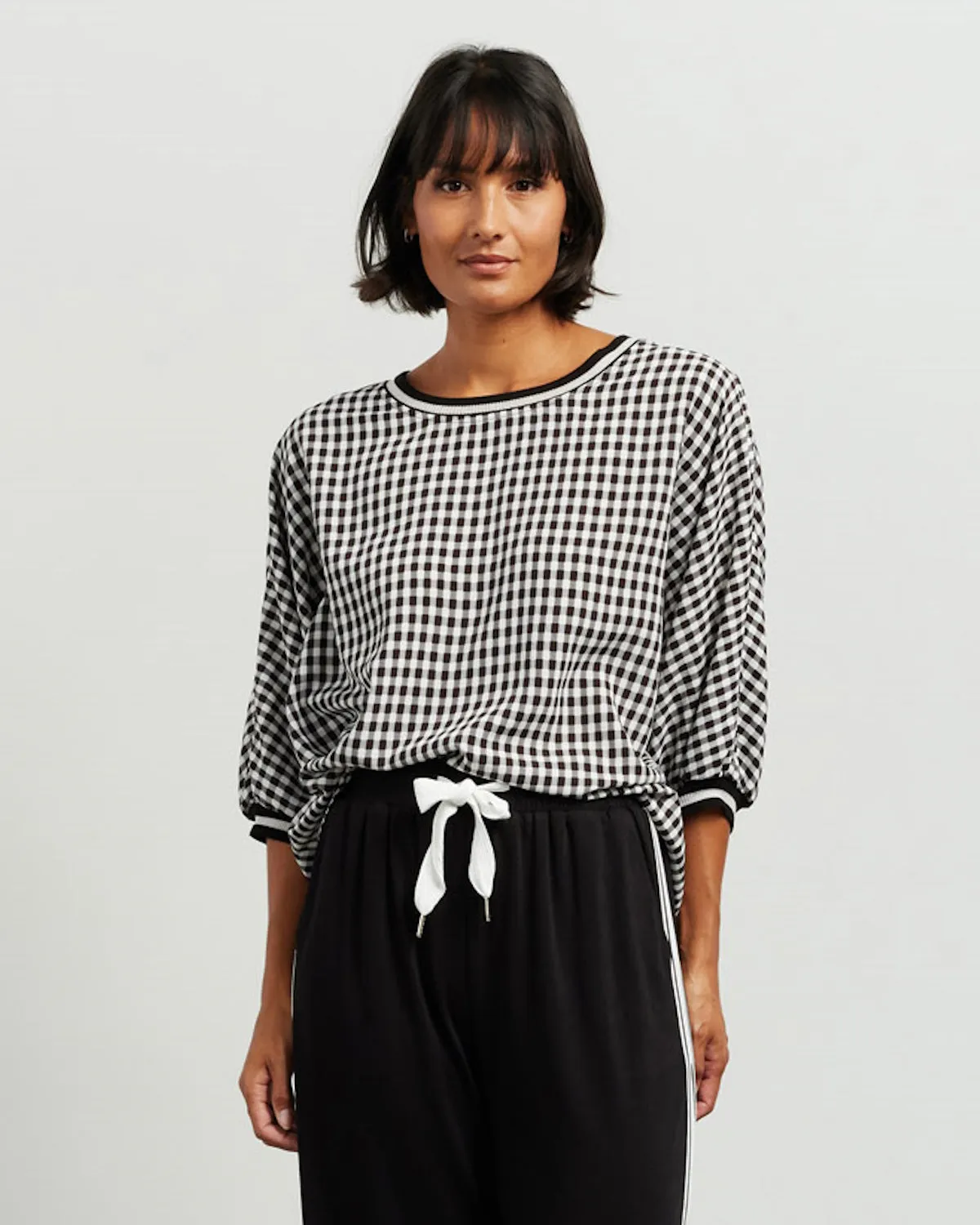 Et Alia Aroha Top - Black/White Check