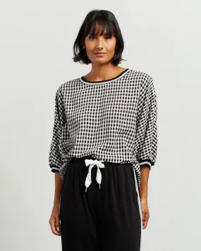 Et Alia Aroha Top - Black/White Check