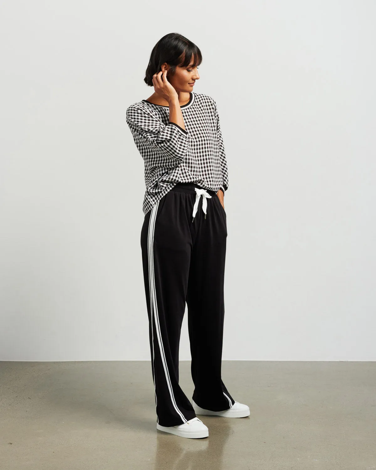 Et Alia Aroha Top - Black/White Check