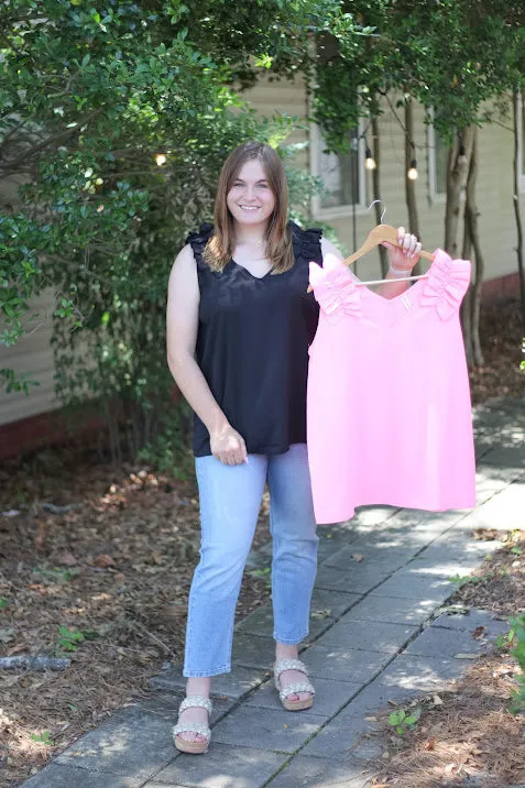 FINAL SALE Harmony Ruffle Shoulder Top In Curvy