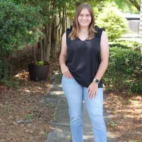 FINAL SALE Harmony Ruffle Shoulder Top In Curvy