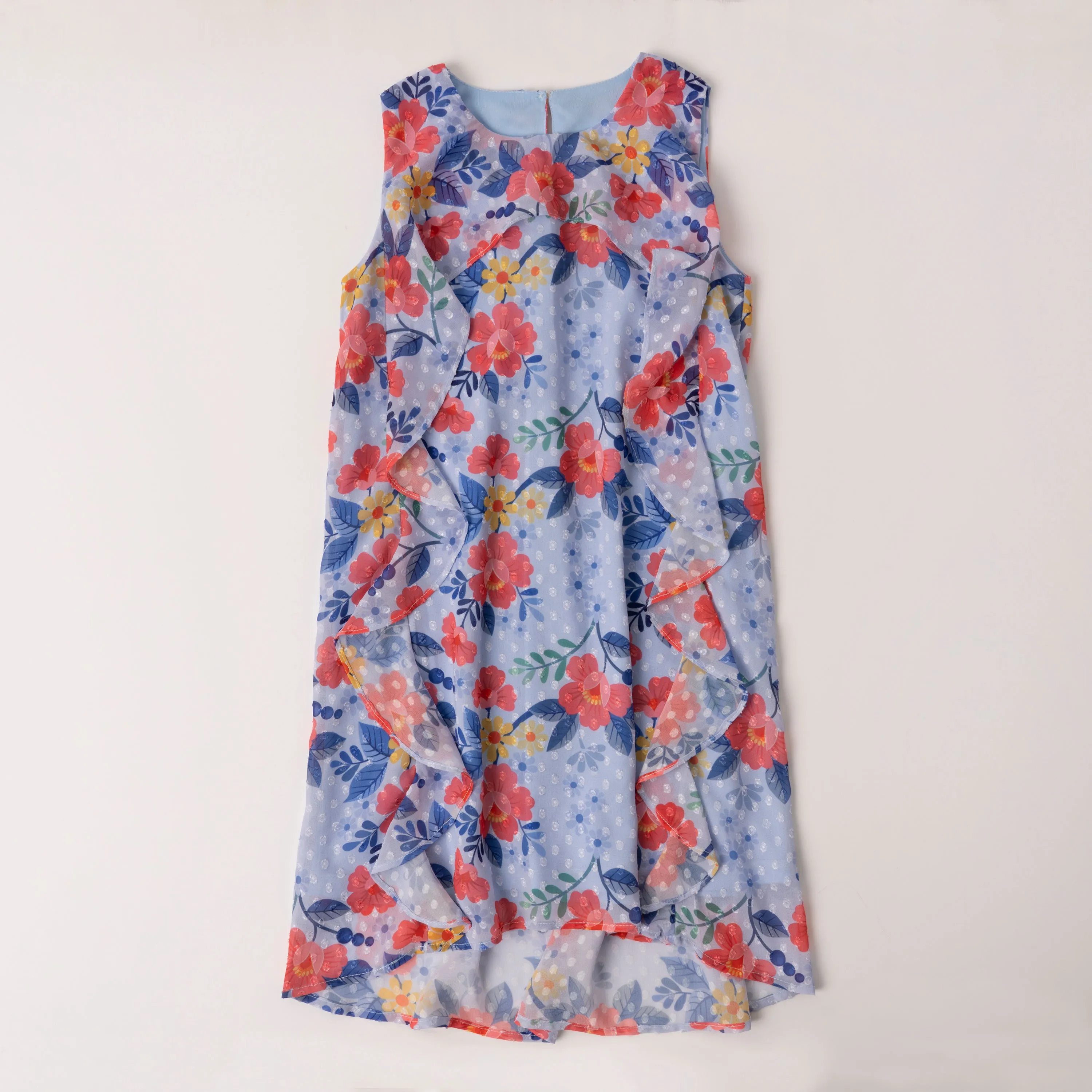 Floral A-Line Ruffle Dress