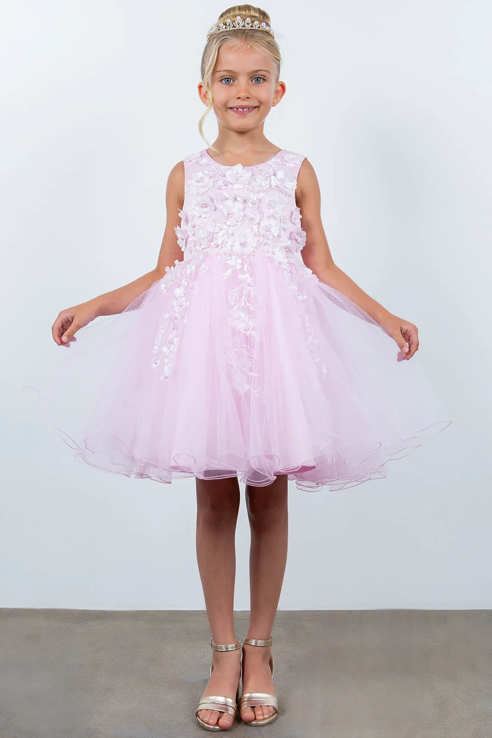 Floral Bodice Lace Girl Dress by Cinderella Couture USA AS9122