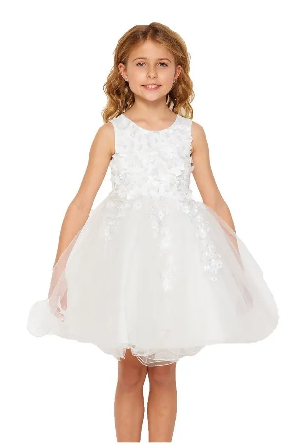 Floral Bodice Lace Girl Dress by Cinderella Couture USA AS9122