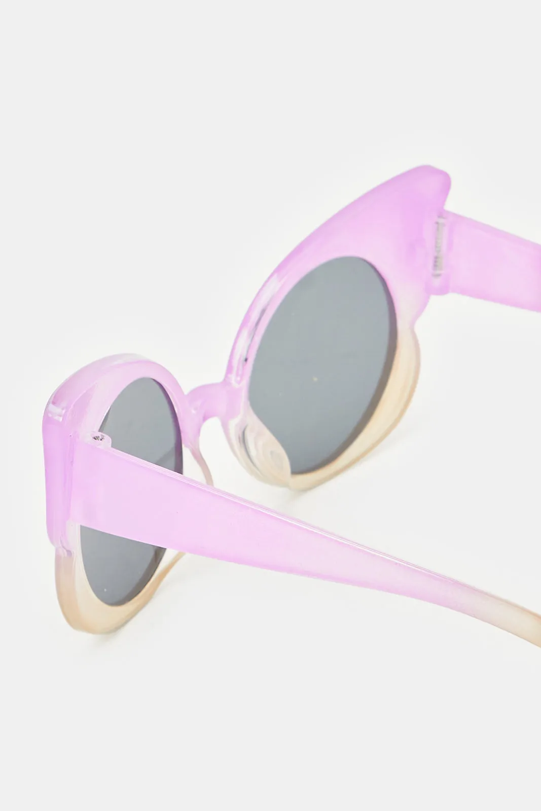 Girls Lilac Round Character Embellished Sunglasses