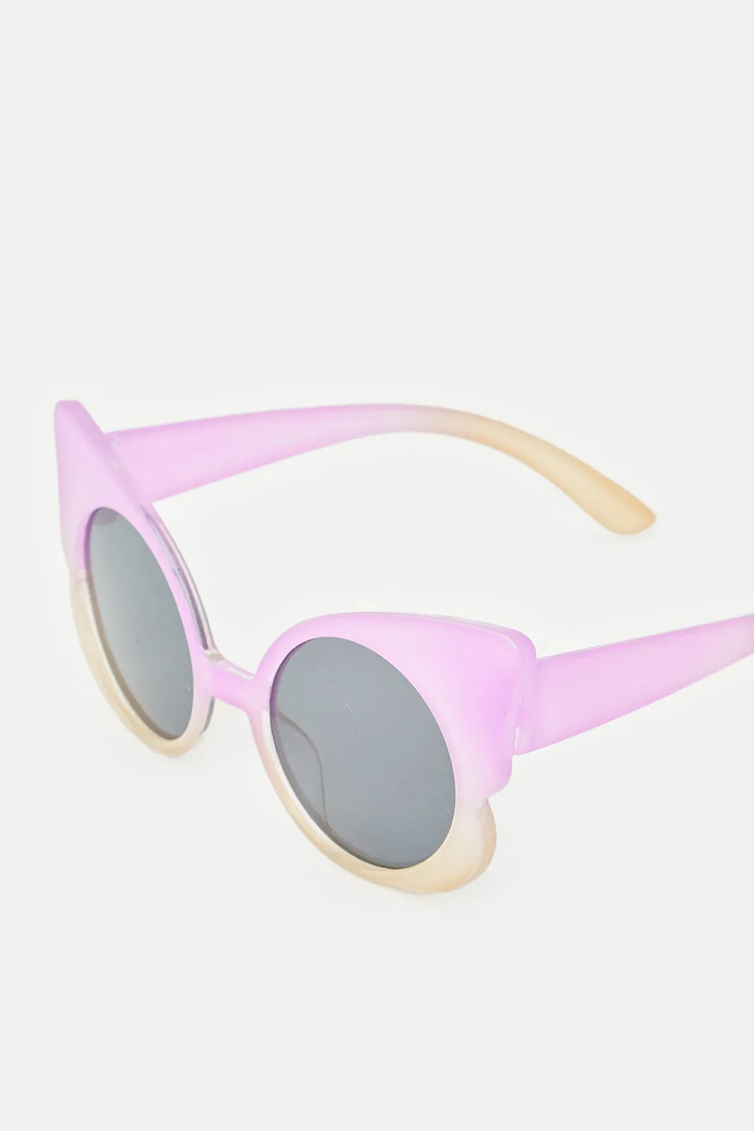 Girls Lilac Round Character Embellished Sunglasses