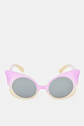 Girls Lilac Round Character Embellished Sunglasses