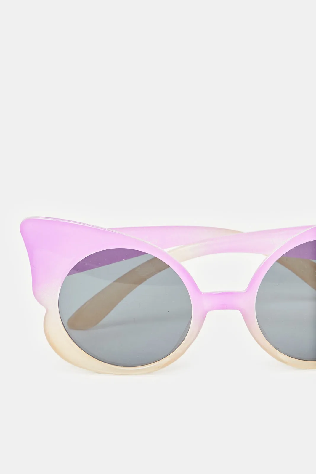 Girls Lilac Round Character Embellished Sunglasses