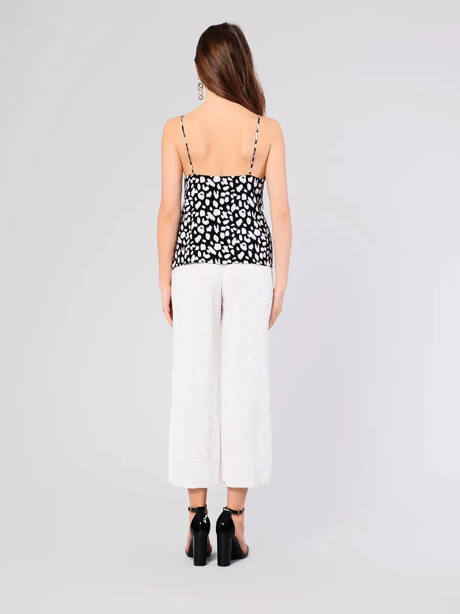 Glamorous Animal Print Cami Black Top