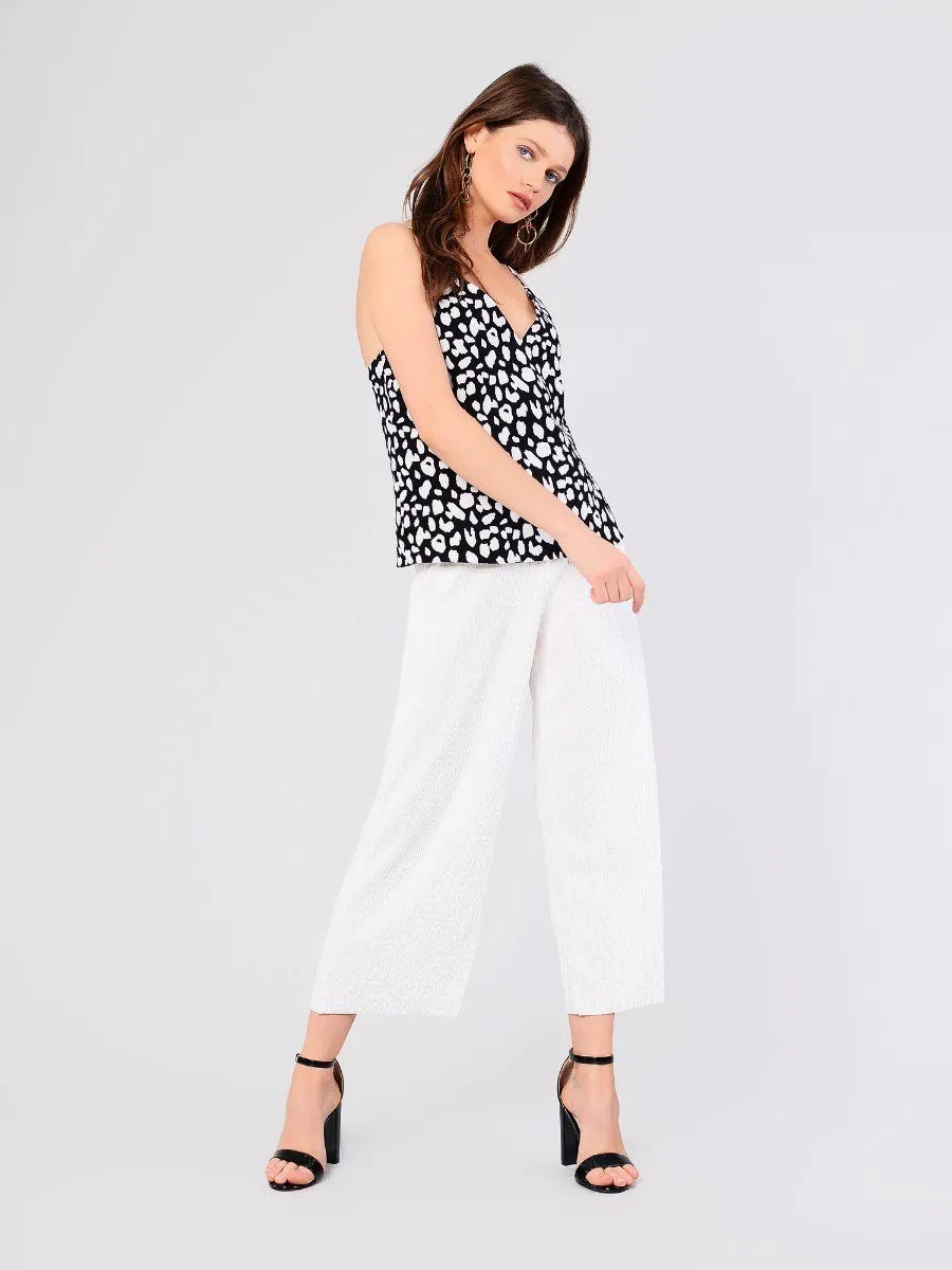 Glamorous Animal Print Cami Black Top