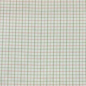 Green and Red Checkered Cotton Shirting Fabric