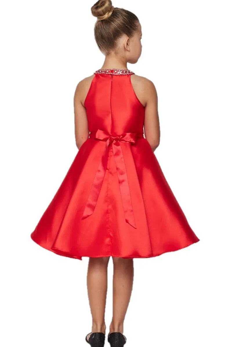 Halter Rhinestone Girl Party Dress by Cinderella Couture USA 5073