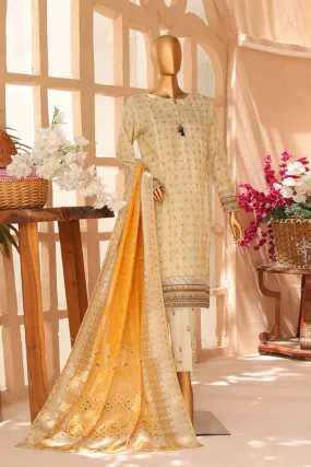 Hz 3 Piece Stitched Print & Needle Cotton Collection'2023-HPE-108