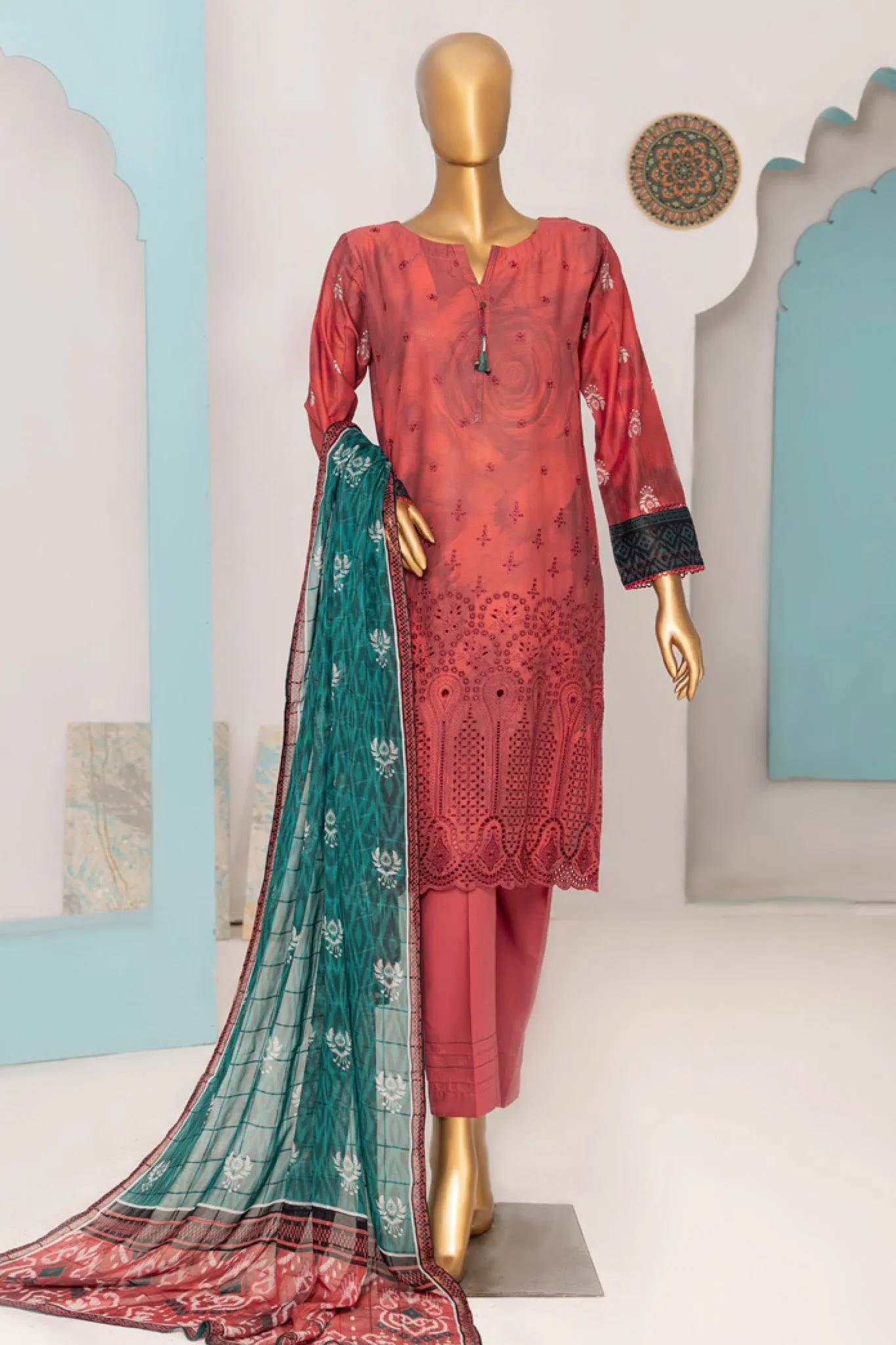 HZ Printkari Stitched 3 Piece Emb Chikankari Lawn Collection'2024-PLC-410