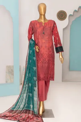 HZ Printkari Stitched 3 Piece Emb Chikankari Lawn Collection'2024-PLC-410