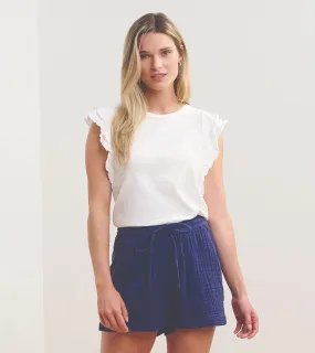 Layered Sleeve Tank - White