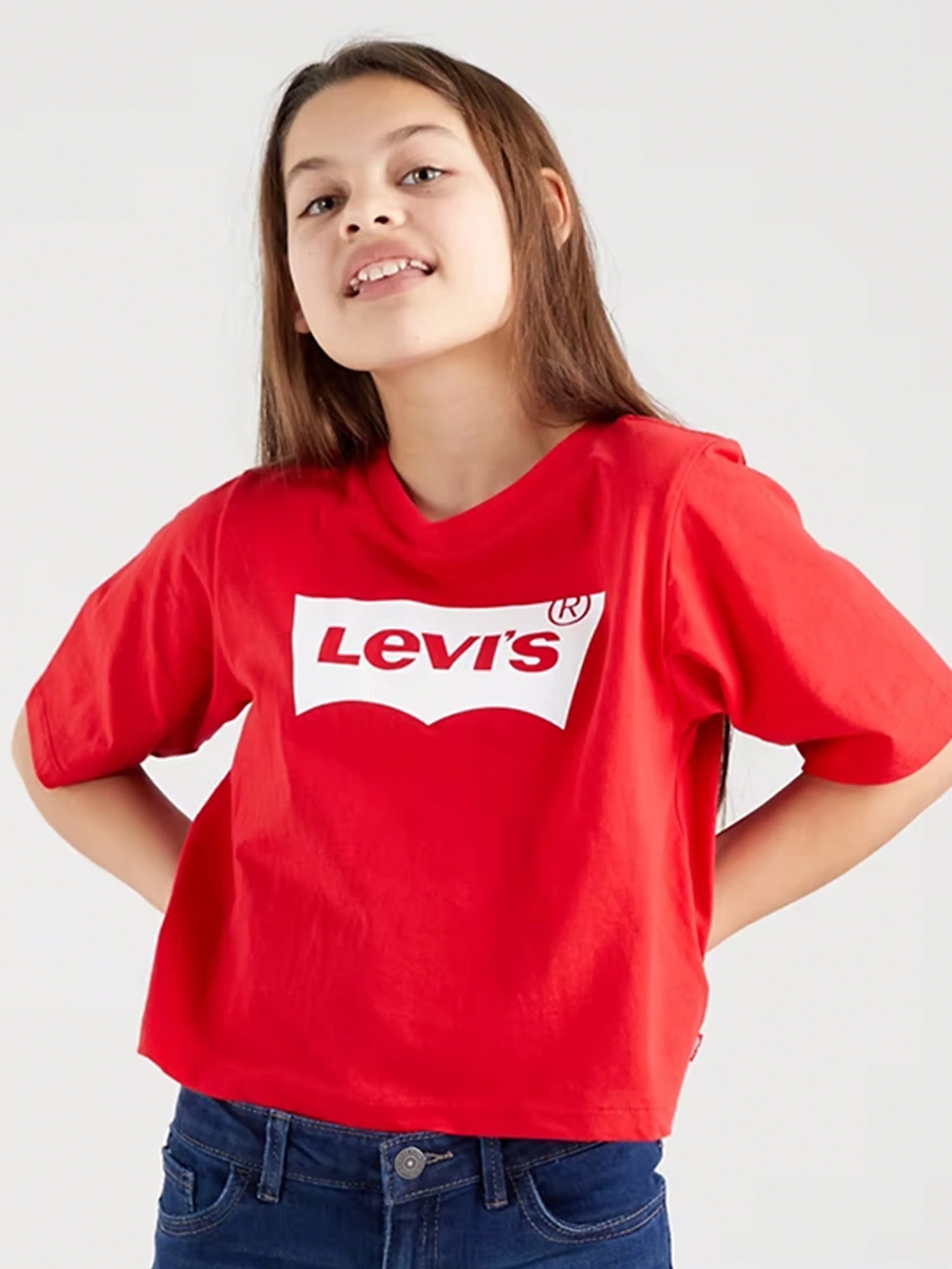 Levi's Wear Girls Light Bright Meet And Greet Crop Top in Red