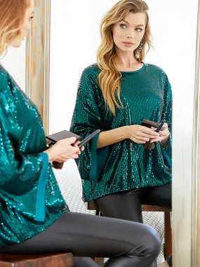 Long Sleeve Sequin Blouse