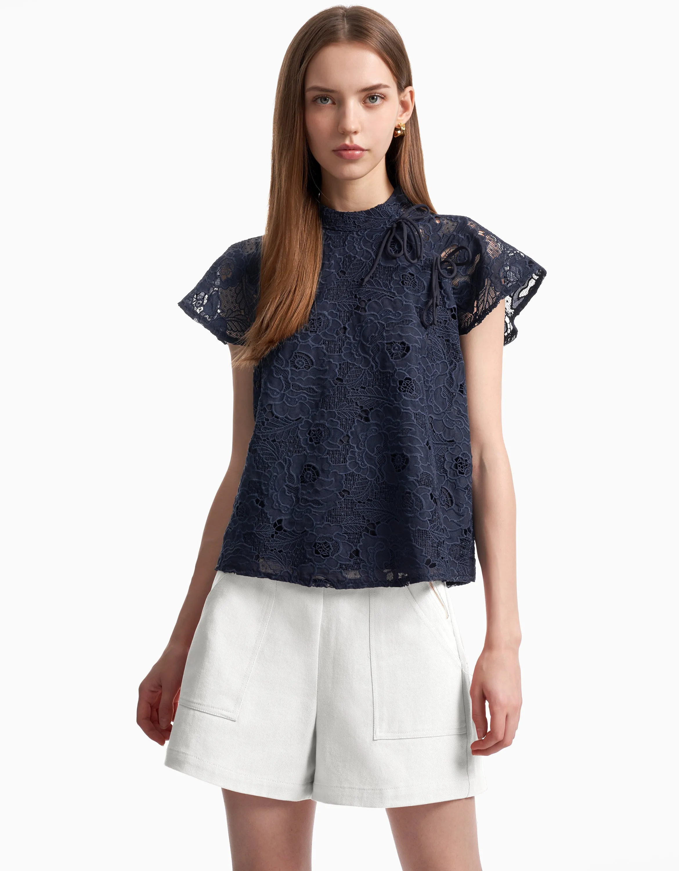 Loop Tie Lace Top