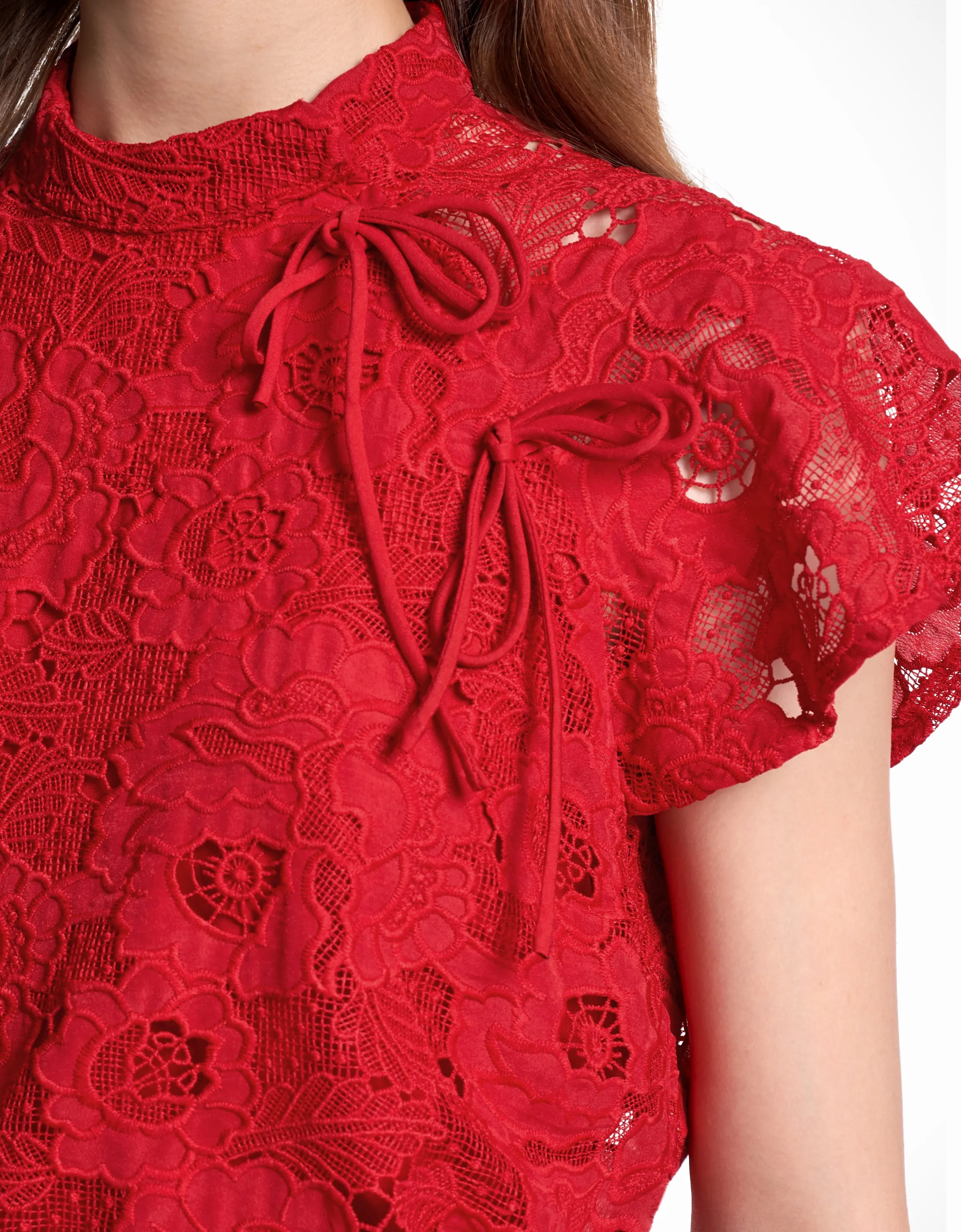 Loop Tie Lace Top