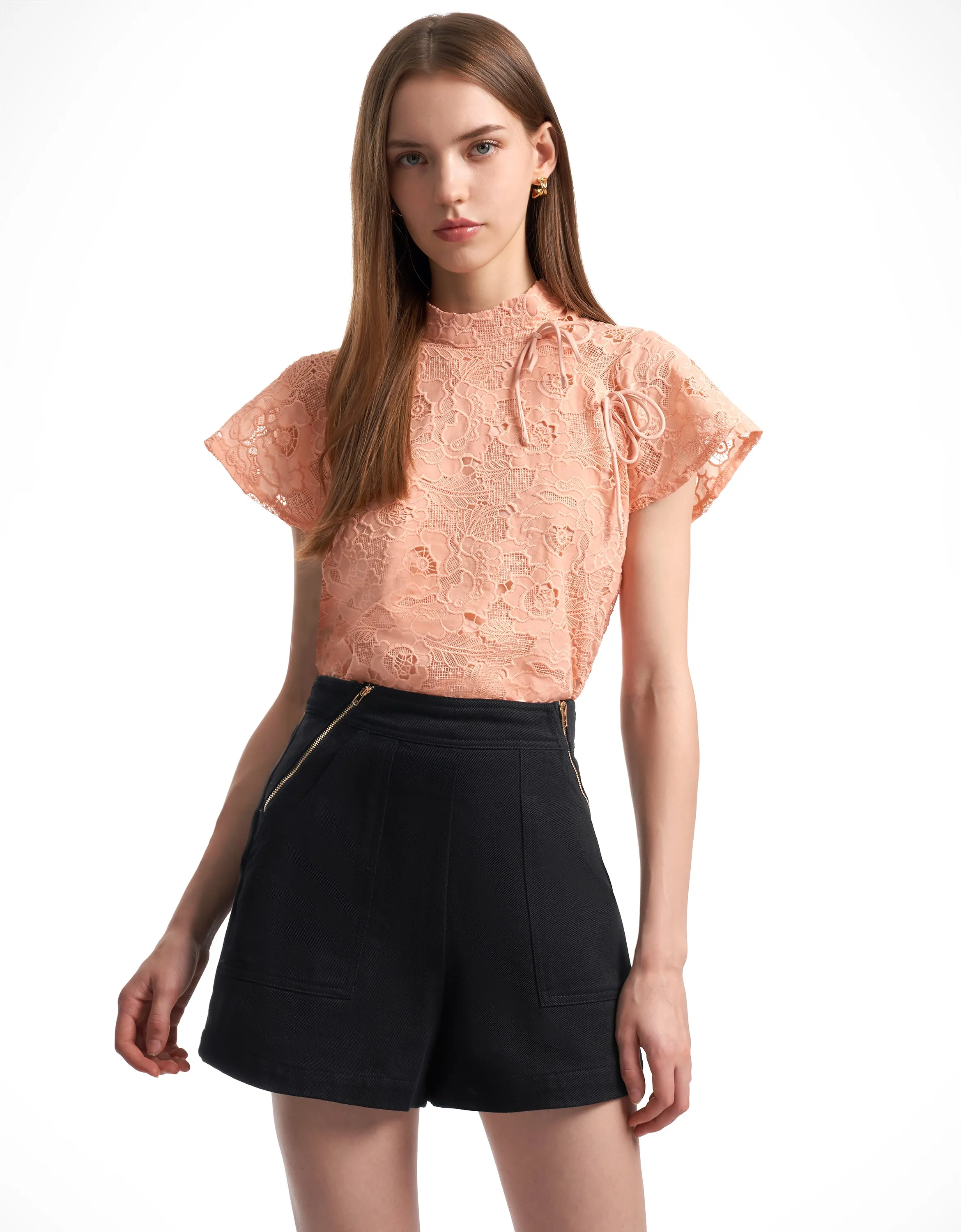 Loop Tie Lace Top