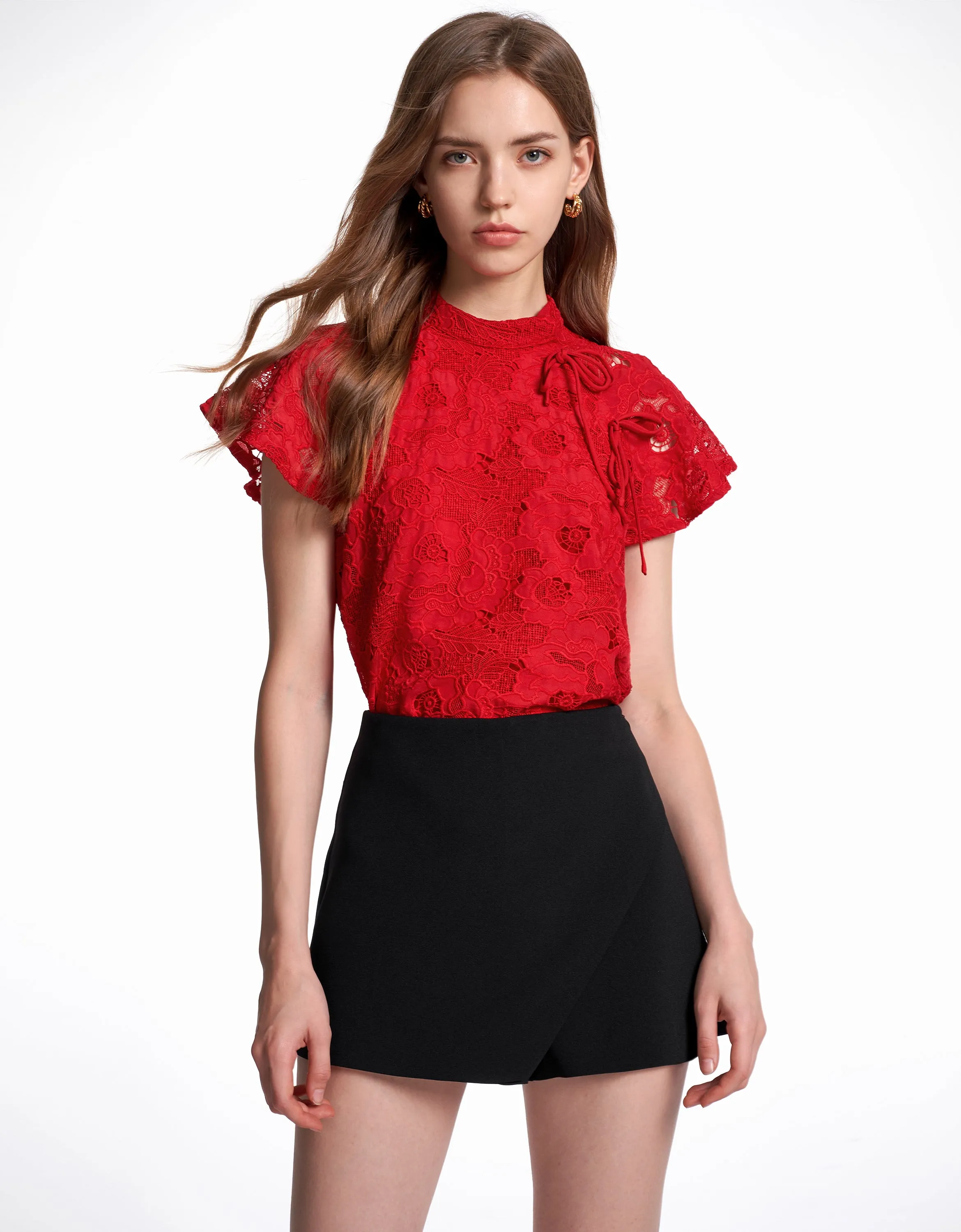 Loop Tie Lace Top