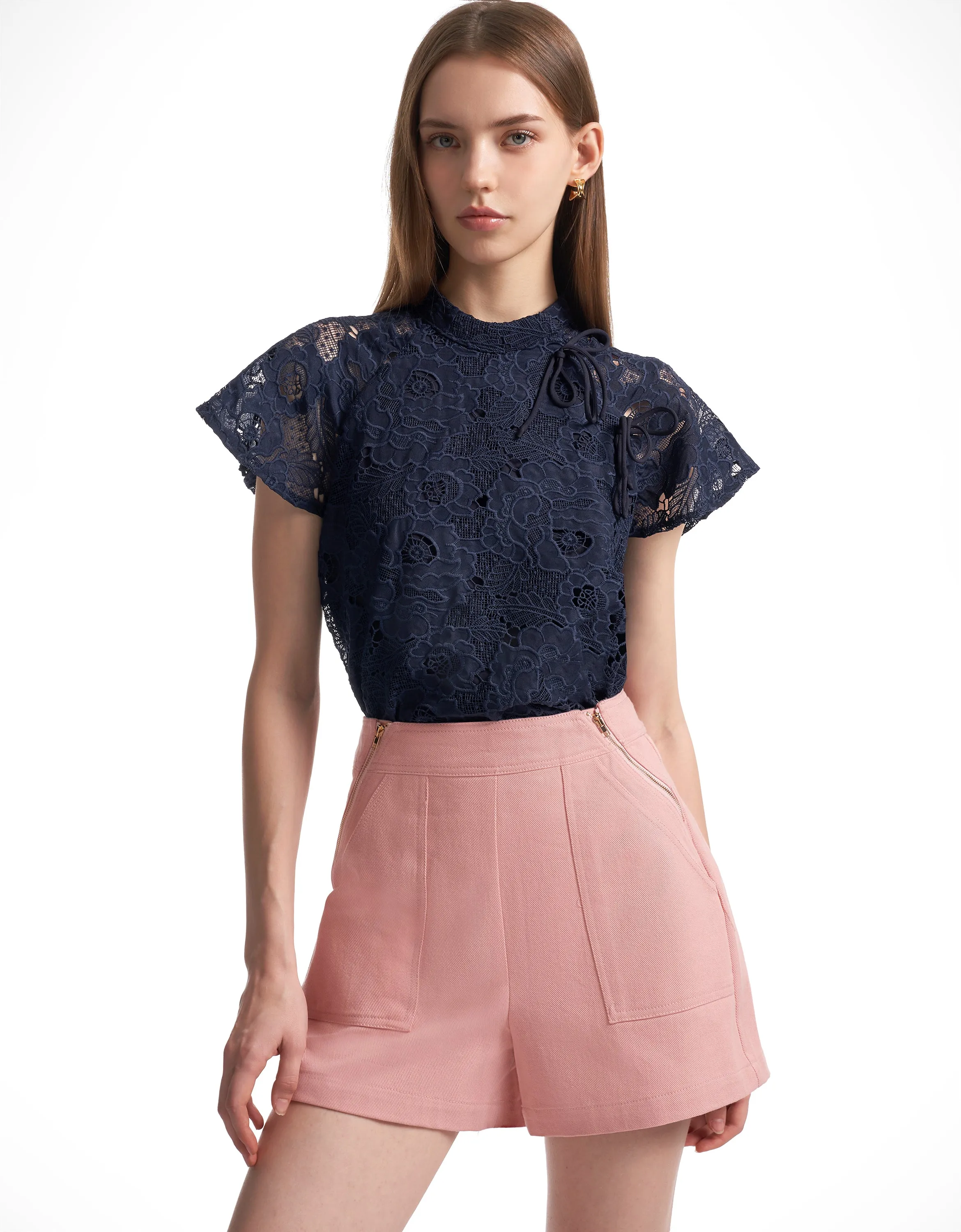 Loop Tie Lace Top